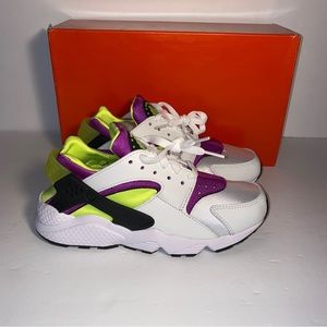Nike Air Huarache Magenta White/Neon Yellow DH4439 101 Women Size 6.5